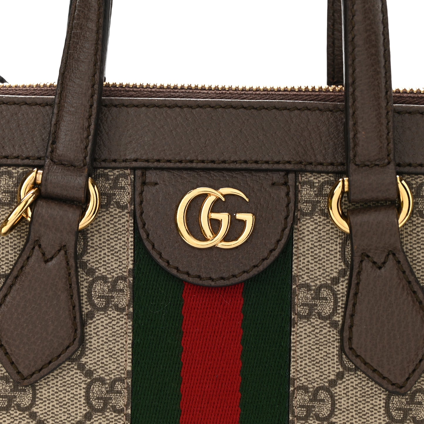 GG Supreme Monogram Small Ophidia Tote Bag Brown