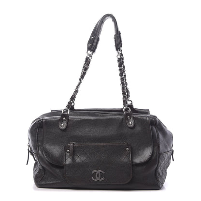 Chanel Glazed Caviar Pocket In The City Tote Brown 1 of 10
