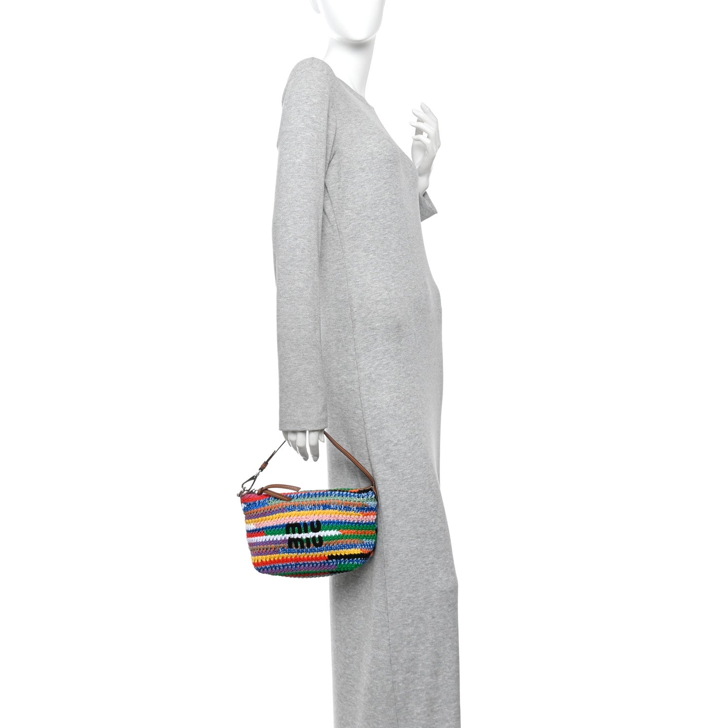 Miu Miu Fabric Crochet Pouch Multicolor Multicolor 2 of 10