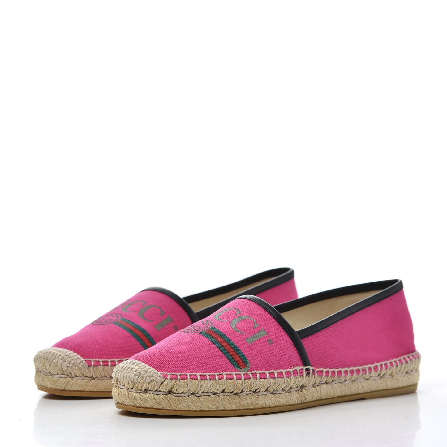 Canvas Logo Espadrilles 37.5 Cyclamen Rose Black