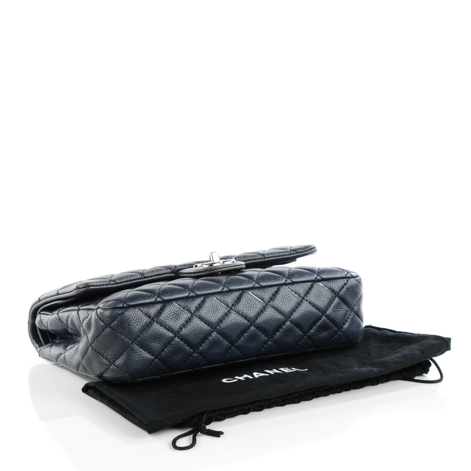 Chanel Caviar Quilted Medium Double Flap Navy 4 of 8