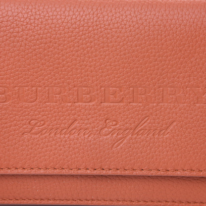 Burberry Calfskin Logo Embossed Chain Wallet Orange 6 of 9