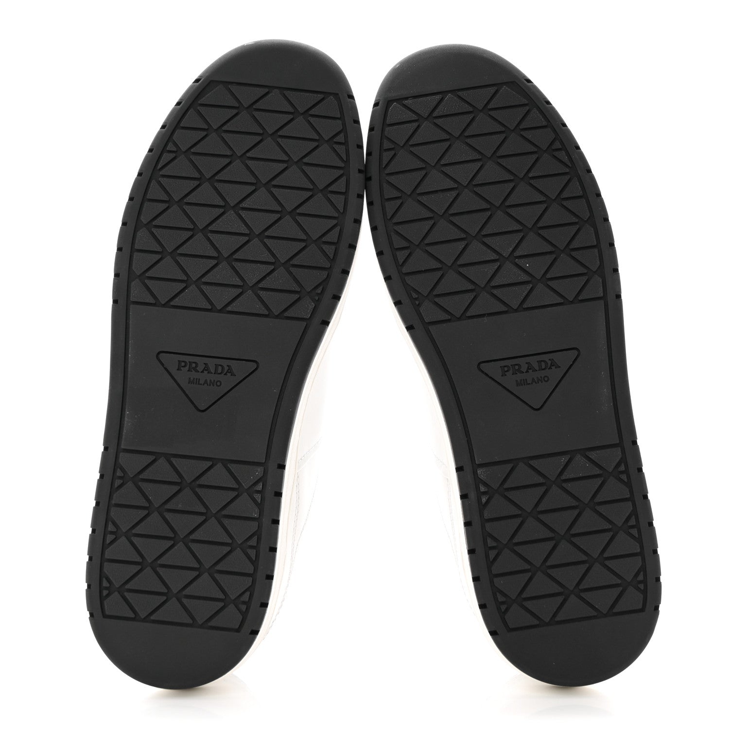 Prada Vitello Rois Triangle Womens Downtown Low Top 30mm Sneakers 39.5 White Black 6 of 10