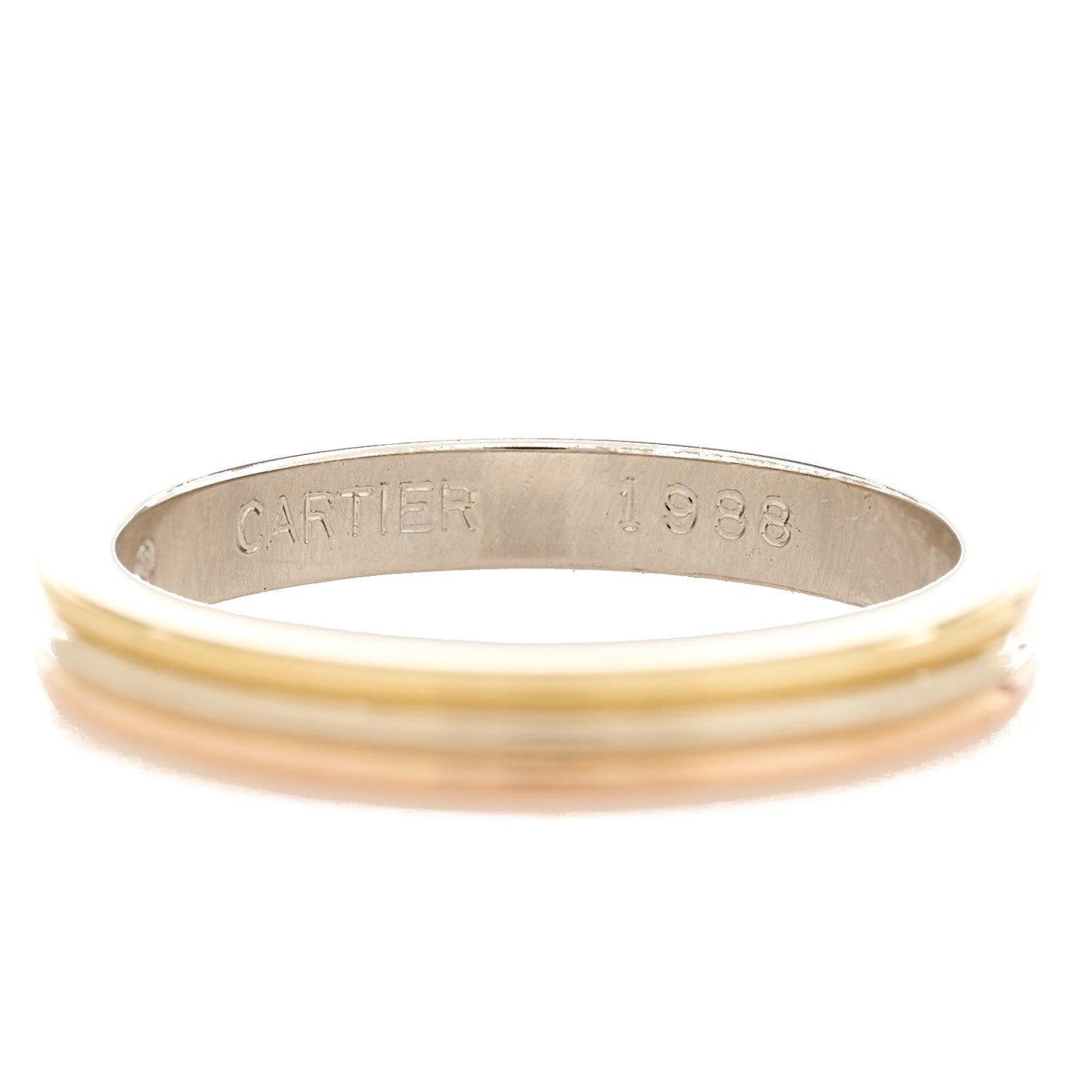 Cartier 18K Pink White Yellow Gold 2.8mm Trinity Wedding Band Ring 55 7.25 7 of 7