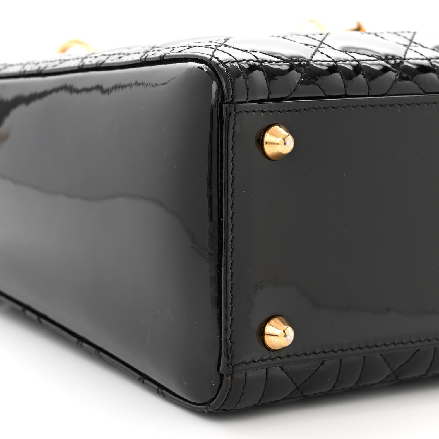 Christian Dior Patent Cannage Large Lady Dior Black 9 of 10