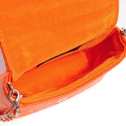 Chanel Lambskin Square Stitched Micro Flap Orange 5 of 10