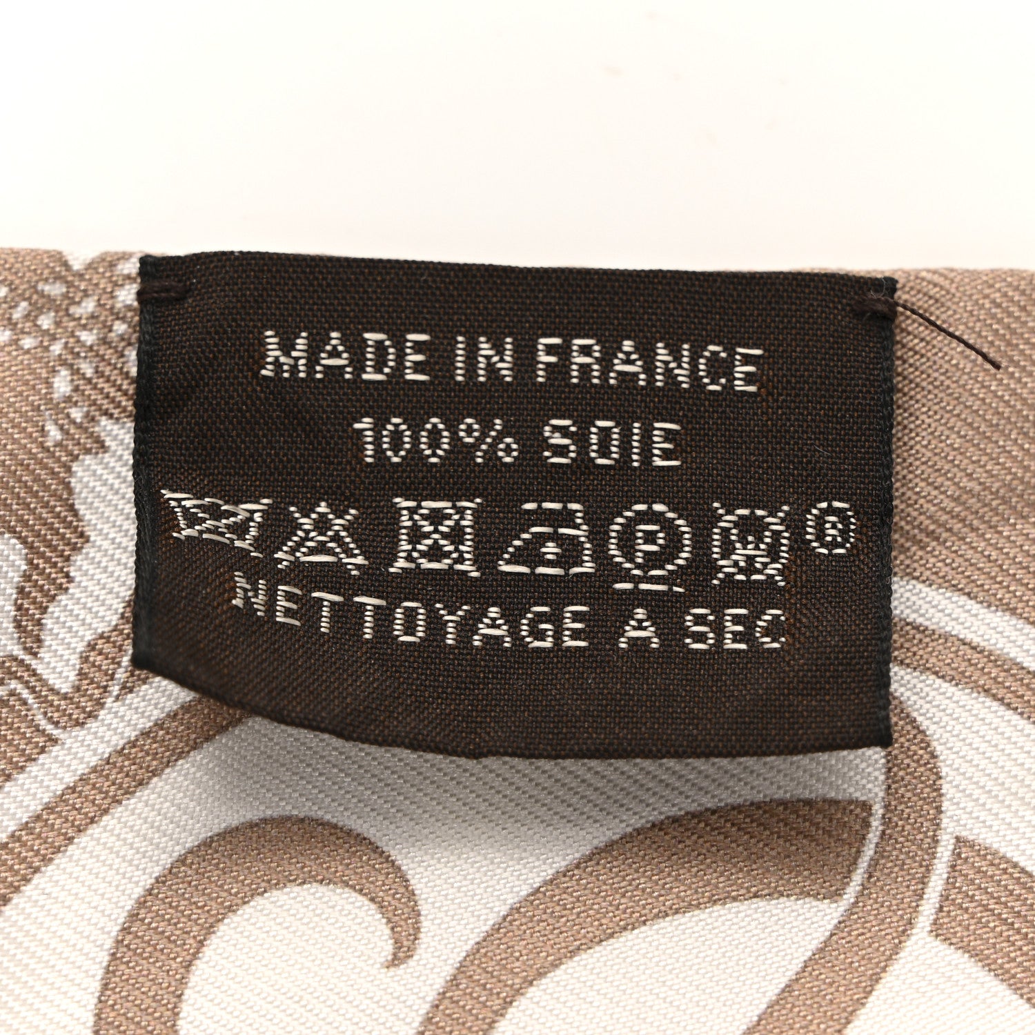 Hermes Silk Ex-Libris Twilly Beige White Caramel 4 of 4