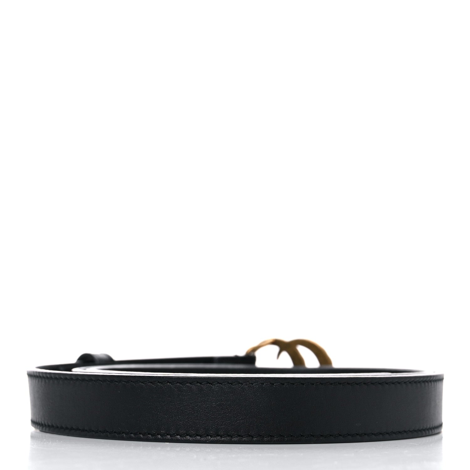 Gucci Calfskin Pearl Double G 20mm Belt 95 38 Black Cream 2 of 7