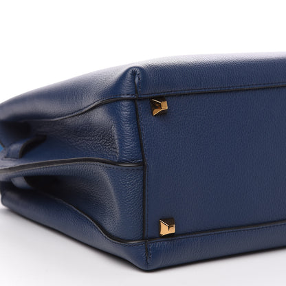 MCM Grained Calfskin Medium Milla Tote Navy 7 of 8