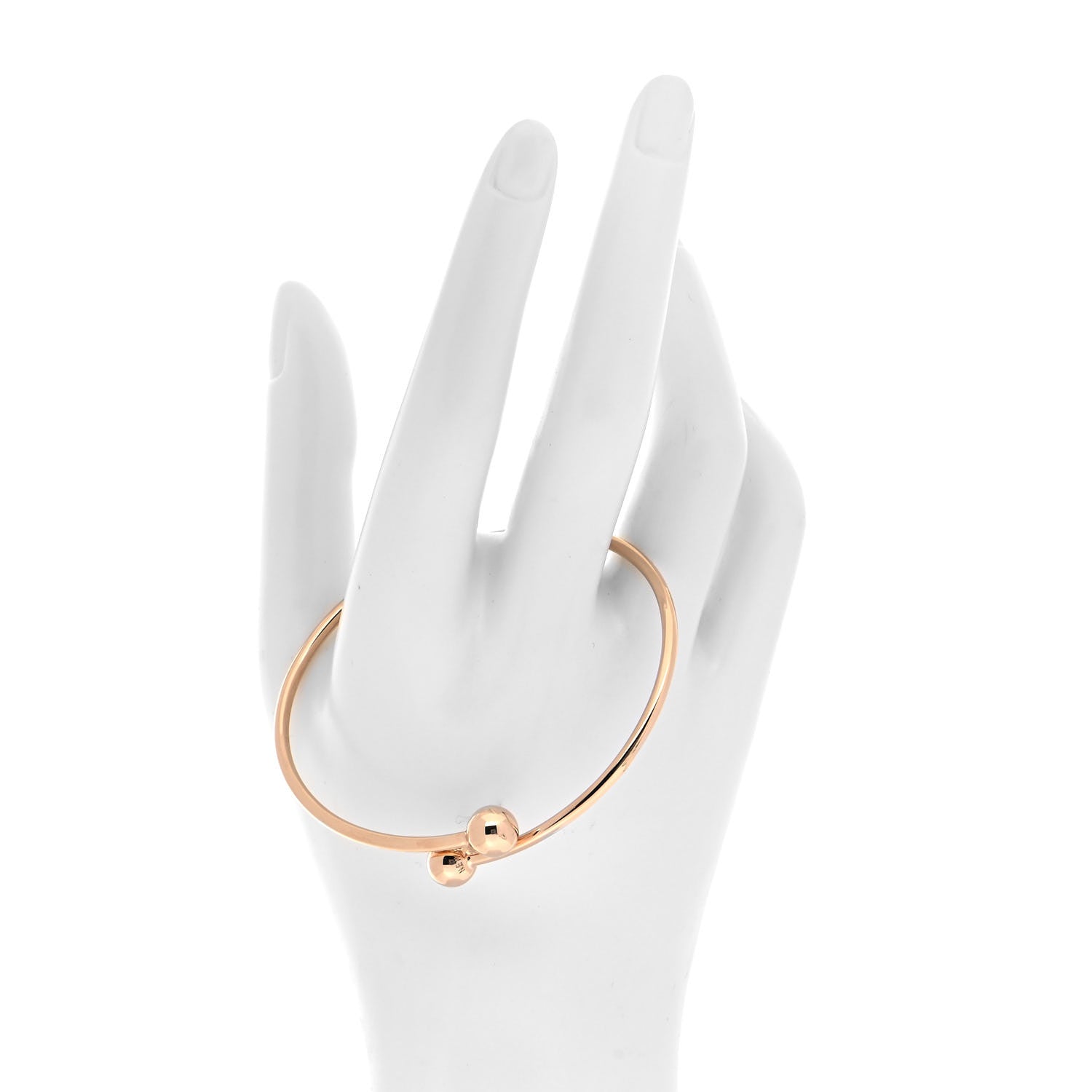 Tiffany 18K Rose Gold 8mm HardWear Ball Bypass Bracelet 2 of 5