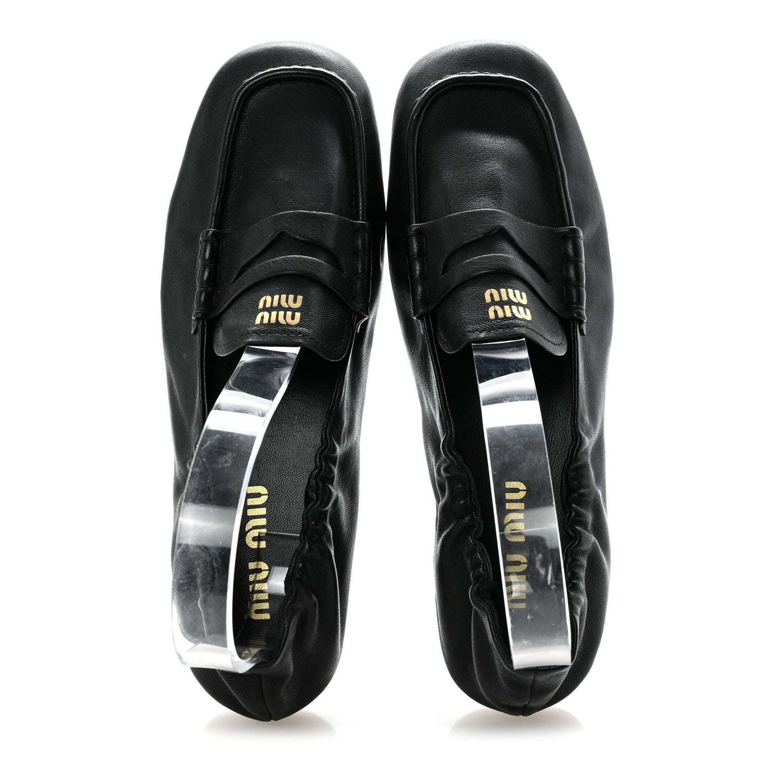 Miu Miu Ruches Nappa Loafer 38 Black 2 of 9