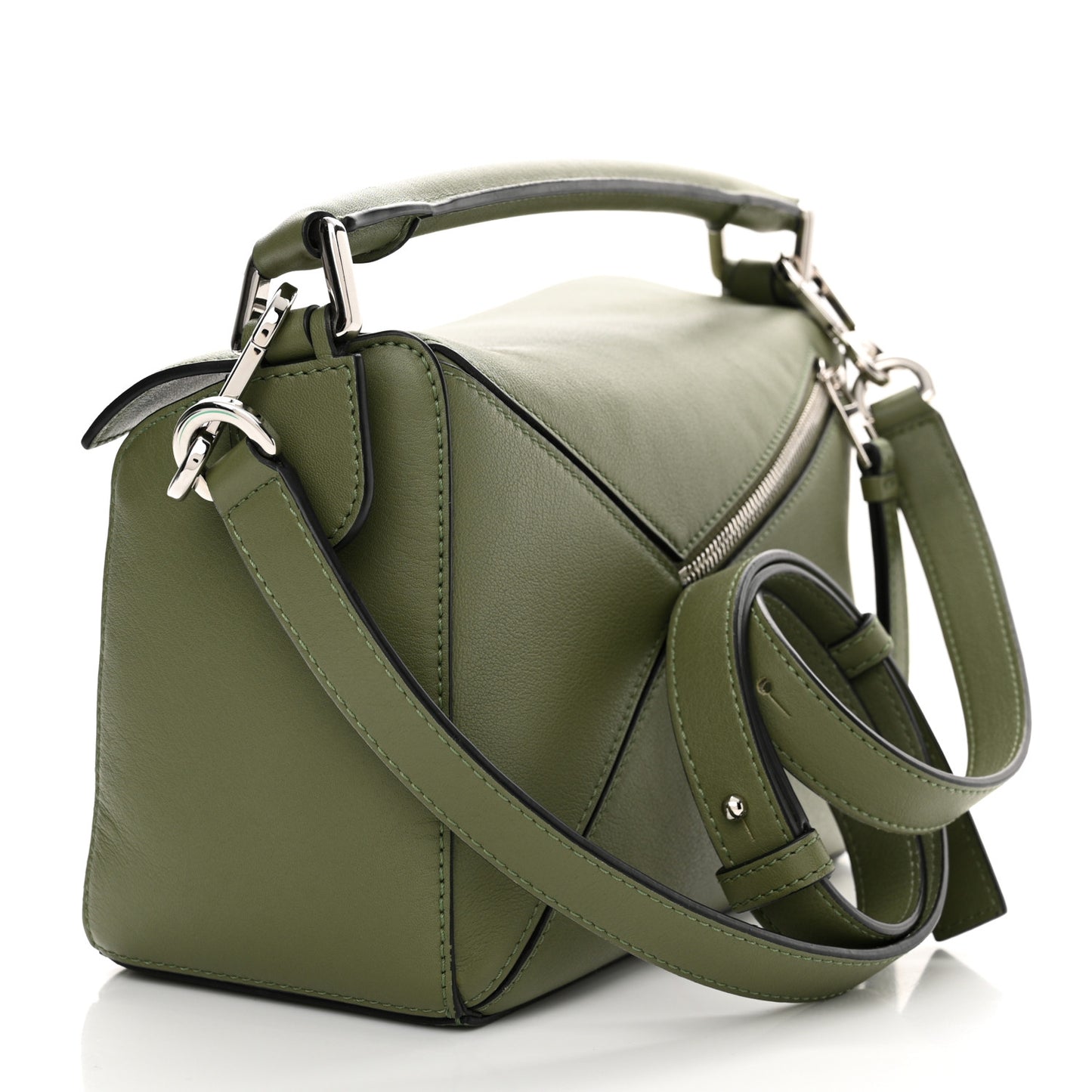 Calfskin Small Puzzle Bag Avocado