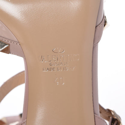 Valentino Garavani Patent Rockstud Ankle Strap Low Heel Pumps 40 Poudre 6 of 8