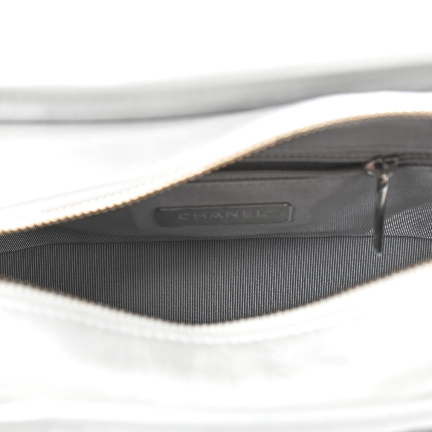 Metallic Aged Calfskin Quilted Small Gabrielle Hobo Light Silver