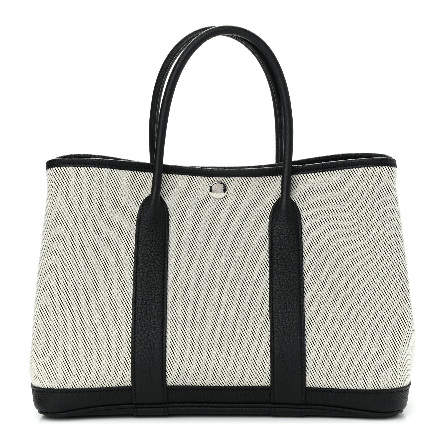 Hermes Twill H Negonda Garden Party 30 TPM Tote Ecru Black 1 of 9