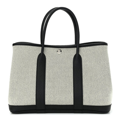 Hermes Twill H Negonda Garden Party 30 TPM Tote Ecru Black 1 of 9