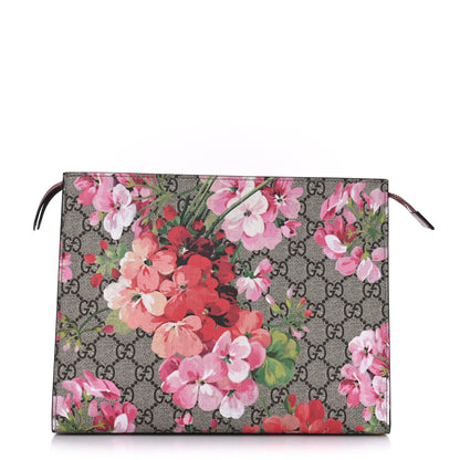 Gucci GG Supreme Monogram Blooms Large Cosmetic Case Beige Multicolor Dry Rose 1 of 8