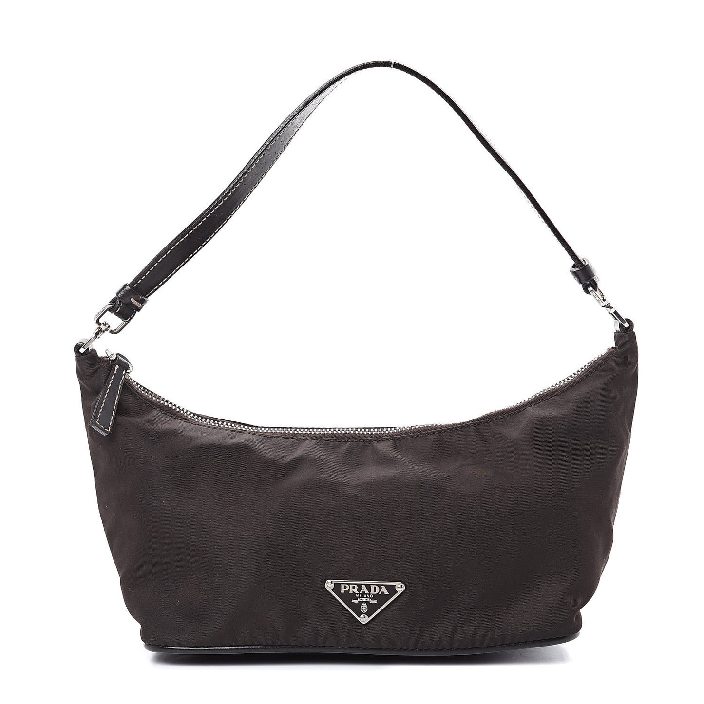 Tessuto Nylon Pochette Bag Ebano