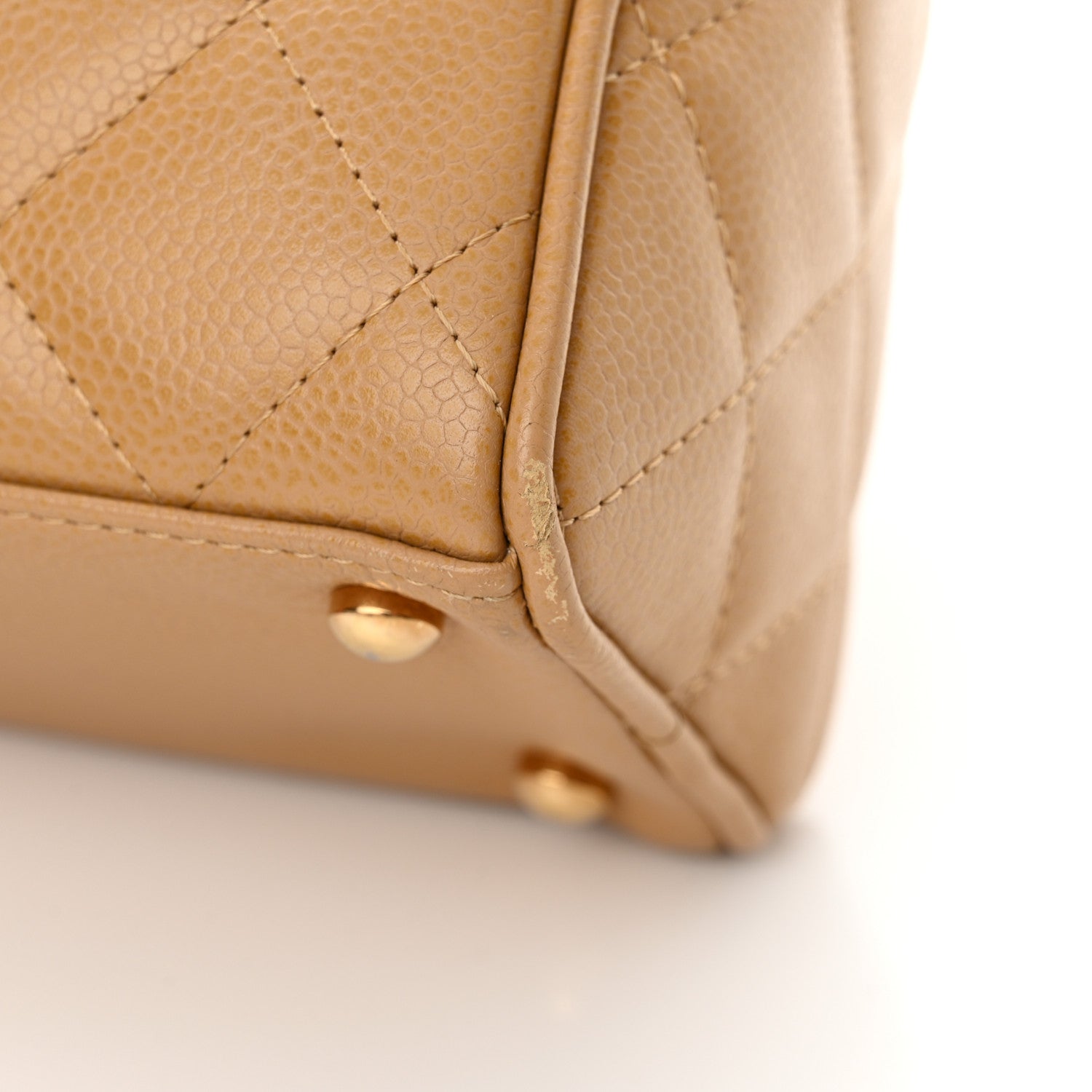Chanel Caviar Quilted Small Bowler Beige 11 of 13