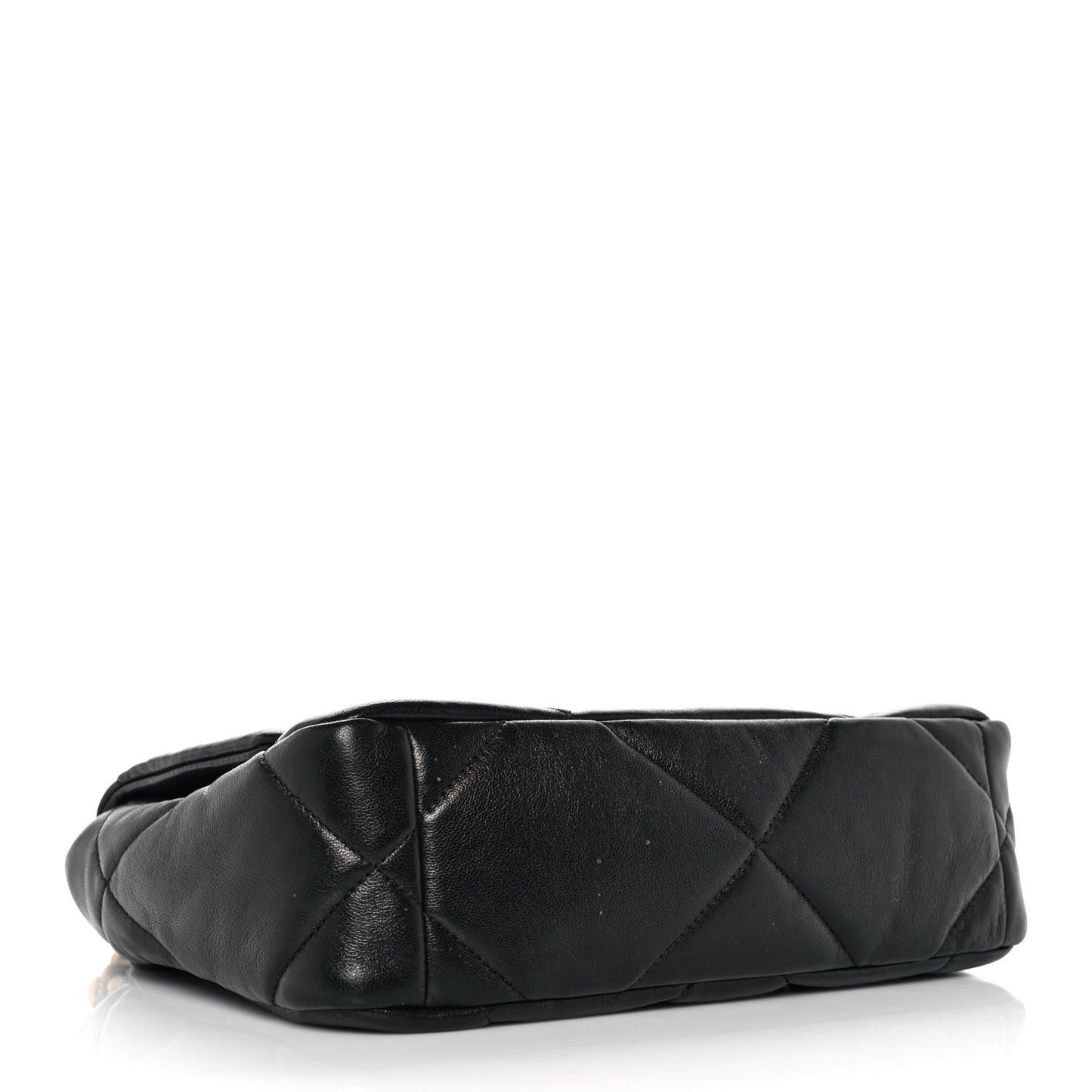 Shiny Goastskin Quilted Medium Chanel 19 Flap Black