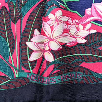 Hermes Silk Flamingo Party Scarf 90 Caban Vert Rose Vif 3 of 5