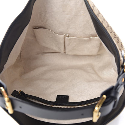 Gucci Monogram Medium Patti Stud Hobo Black 5 of 10