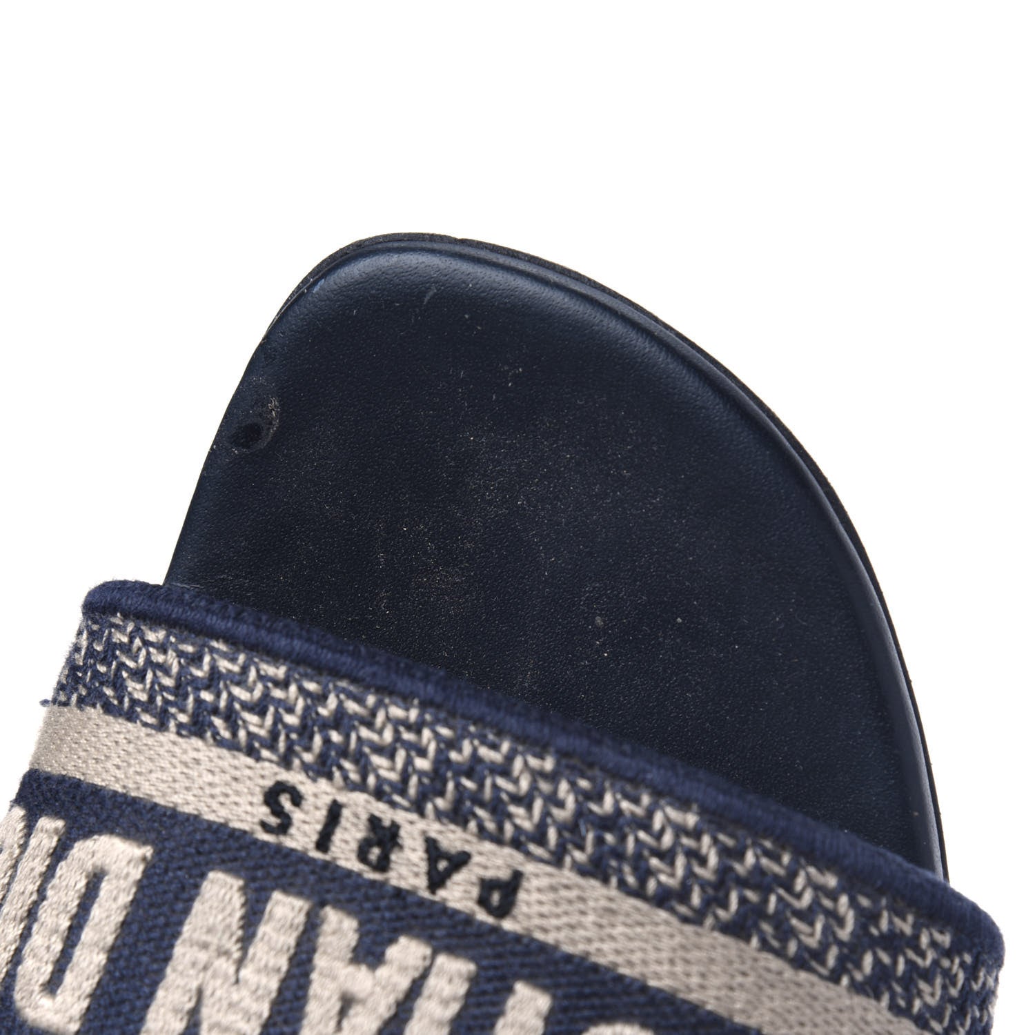 Christian Dior Canvas Embroidered Dway Mules Slide Sandals 38 Deep Blue 10 of 13