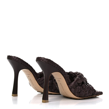 Bottega Veneta Raffia Twisted Intrecciato Stretch Mule Sandals 35 Bitter Chocolate 4 of 10
