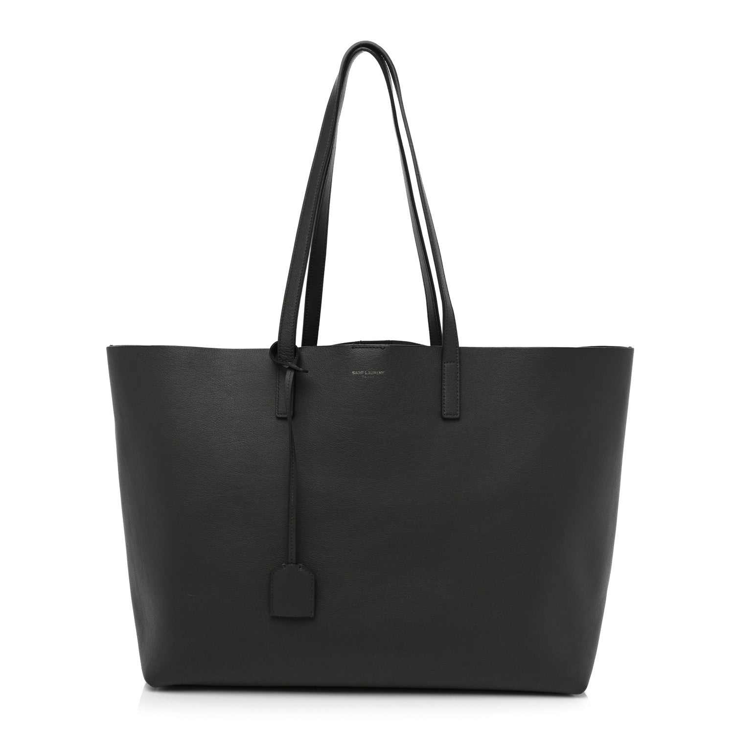 Saint Laurent Calfskin Large Shopping Tote Coal 1 of 10