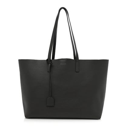 Saint Laurent Calfskin Large Shopping Tote Coal 1 of 10