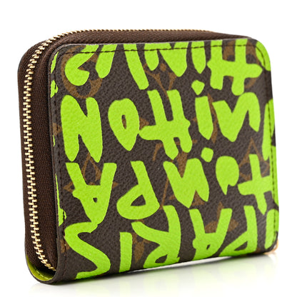 Louis Vuitton Monogram Graffiti Zippy Coin Purse Wallet Green 2 of 7