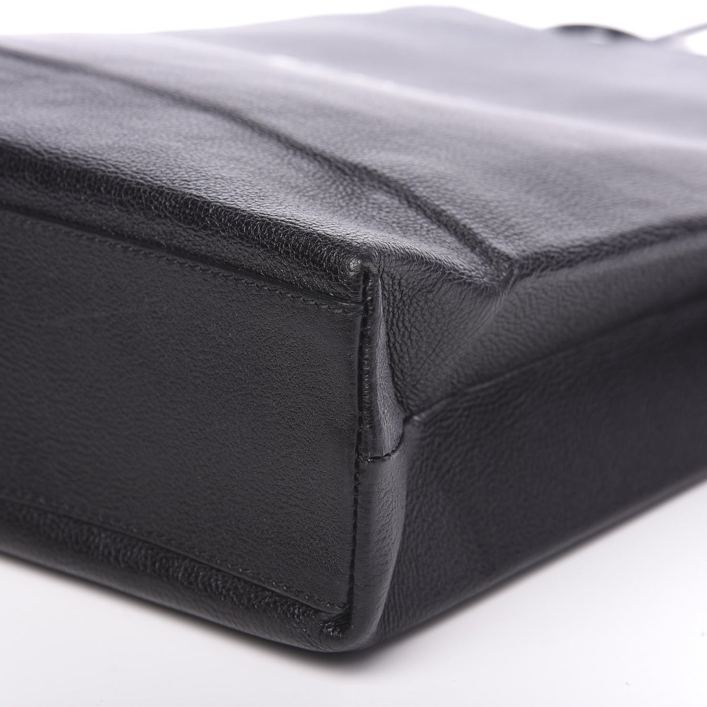 Calfskin Medium Logo North South Shopping Tote Black