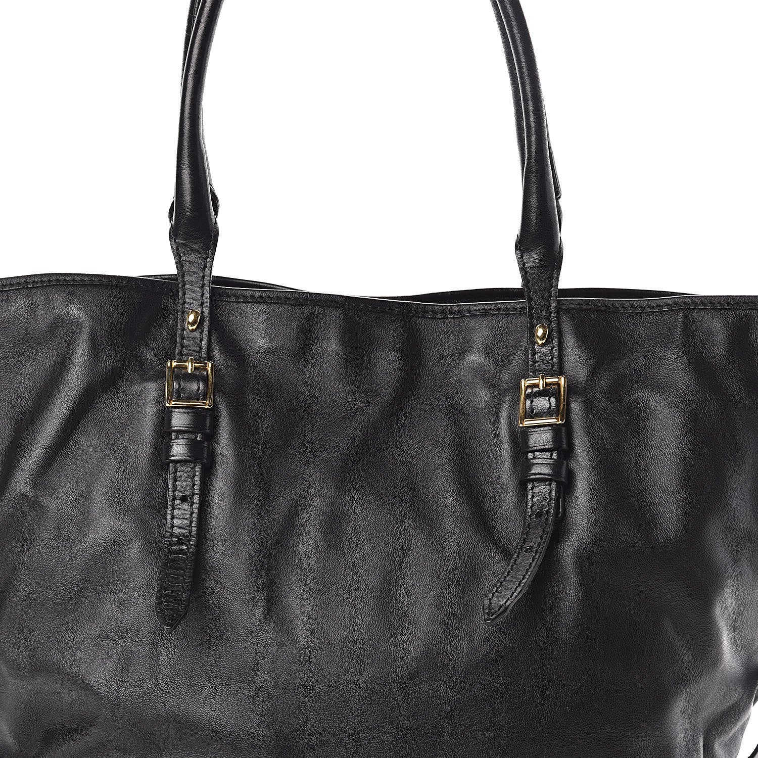 Burberry Lambskin Medium East West Tote Black 7 of 9