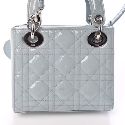 Christian Dior Patent Cannage Mini Lady Dior Light Blue 10 of 17