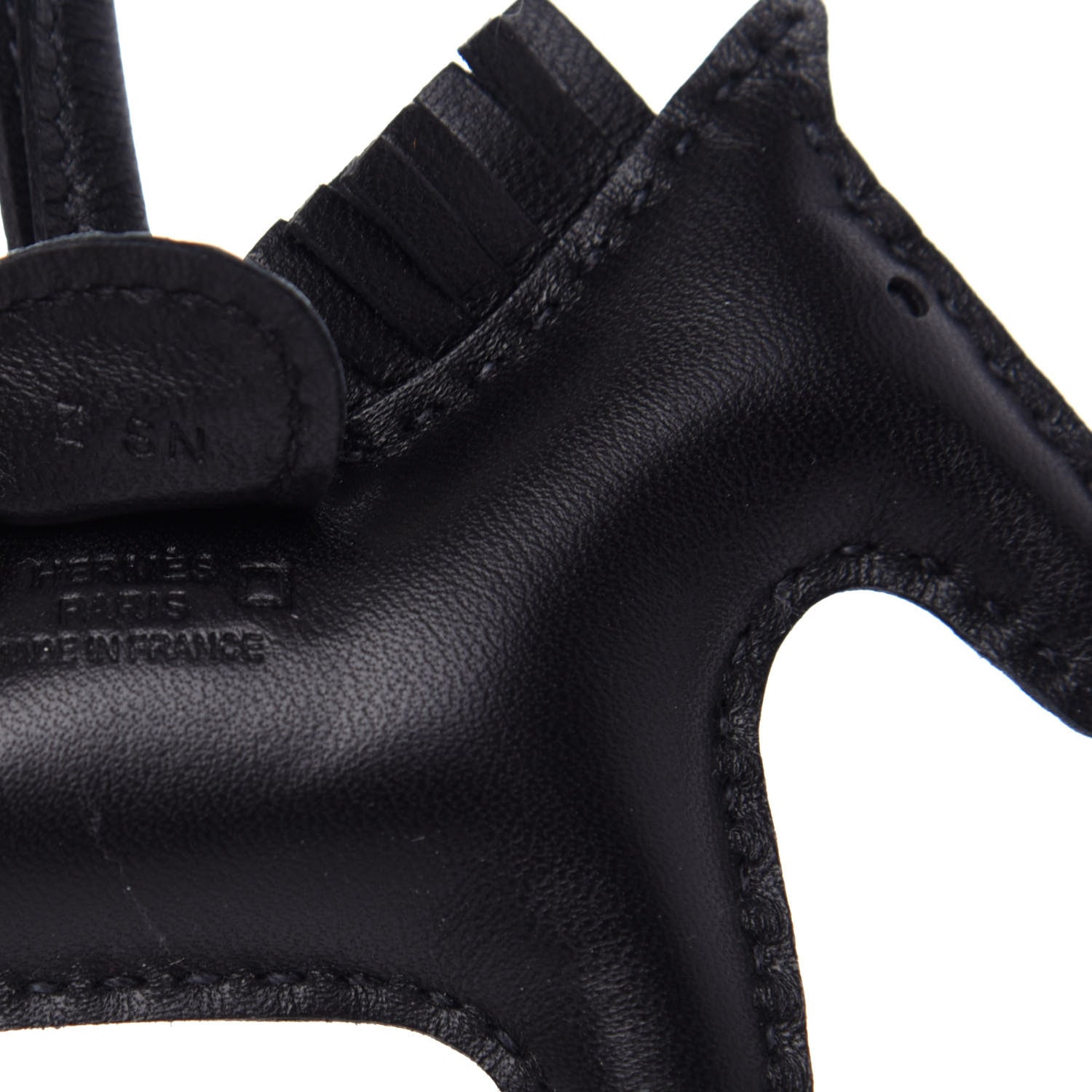 Hermes Milo Lambskin Matte Alligator Touch Grigri Rodeo Horse Bag Charm PM So Black 3 of 4