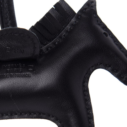 Hermes Milo Lambskin Matte Alligator Touch Grigri Rodeo Horse Bag Charm PM So Black 3 of 4