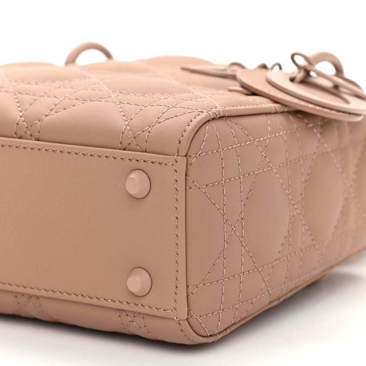 Ultra Matte Calfskin Cannage Mini Lady Dior Light Beige