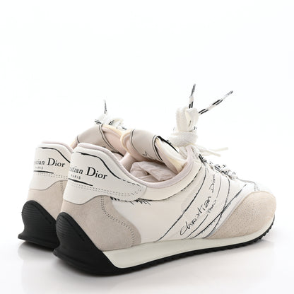 Christian Dior Calfskin Nylon Womens D-Sketch Sneakers 41 White 5 of 8