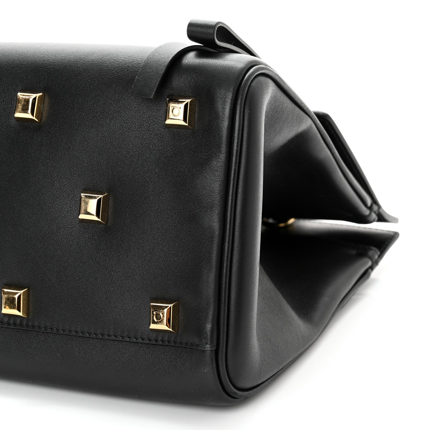 Salvatore Ferragamo Calfskin Medium Studio Bag Black 9 of 10