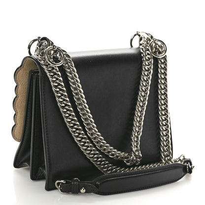 Fendi Vitello Liberty Pearl Scalloped Studded Small Kan I Shoulder Bag Black 2 of 11