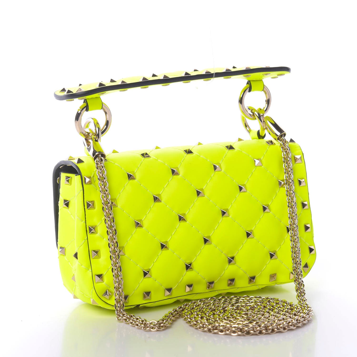Valentino Garavani Calfskin Mini Rockstud Spike Shoulder Bag Lime 2 of 8