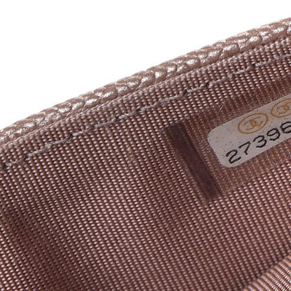 Chanel Metallic Caviar Chevron Quilted Vintage Mademoiselle Flap Card Holder Pink 8 of 8
