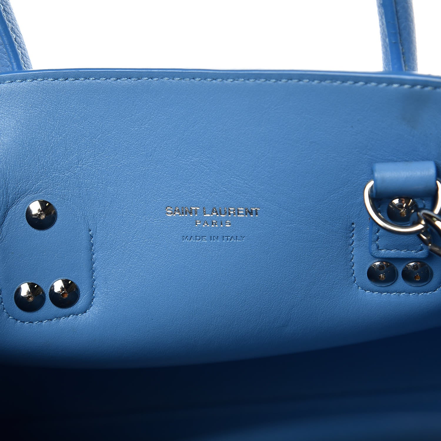Saint Laurent Grained Calfskin Baby Sac De Jour Blue Clair 6 of 11