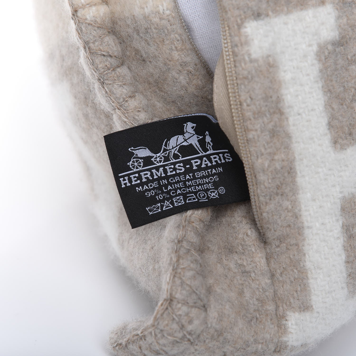 Hermes Wool Cashmere Avalon III Pillow PM Coco Camomille 4 of 4