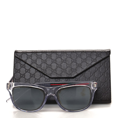 Gucci GG Bio-Based Frame Rectangle Web Sunglasses 3709/S Grey 9 of 9