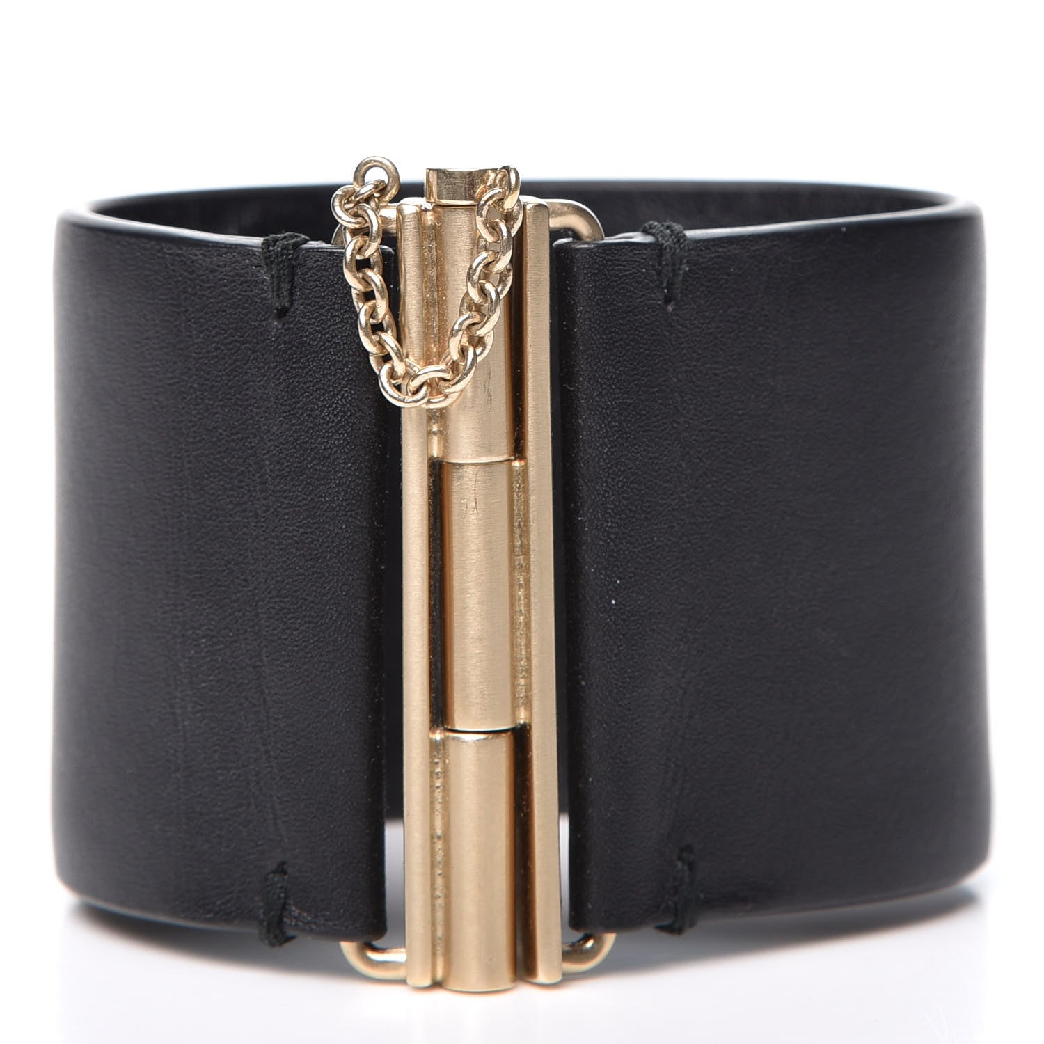 Chanel Calfskin CC Wide Cuff S Black Gold 2 of 6