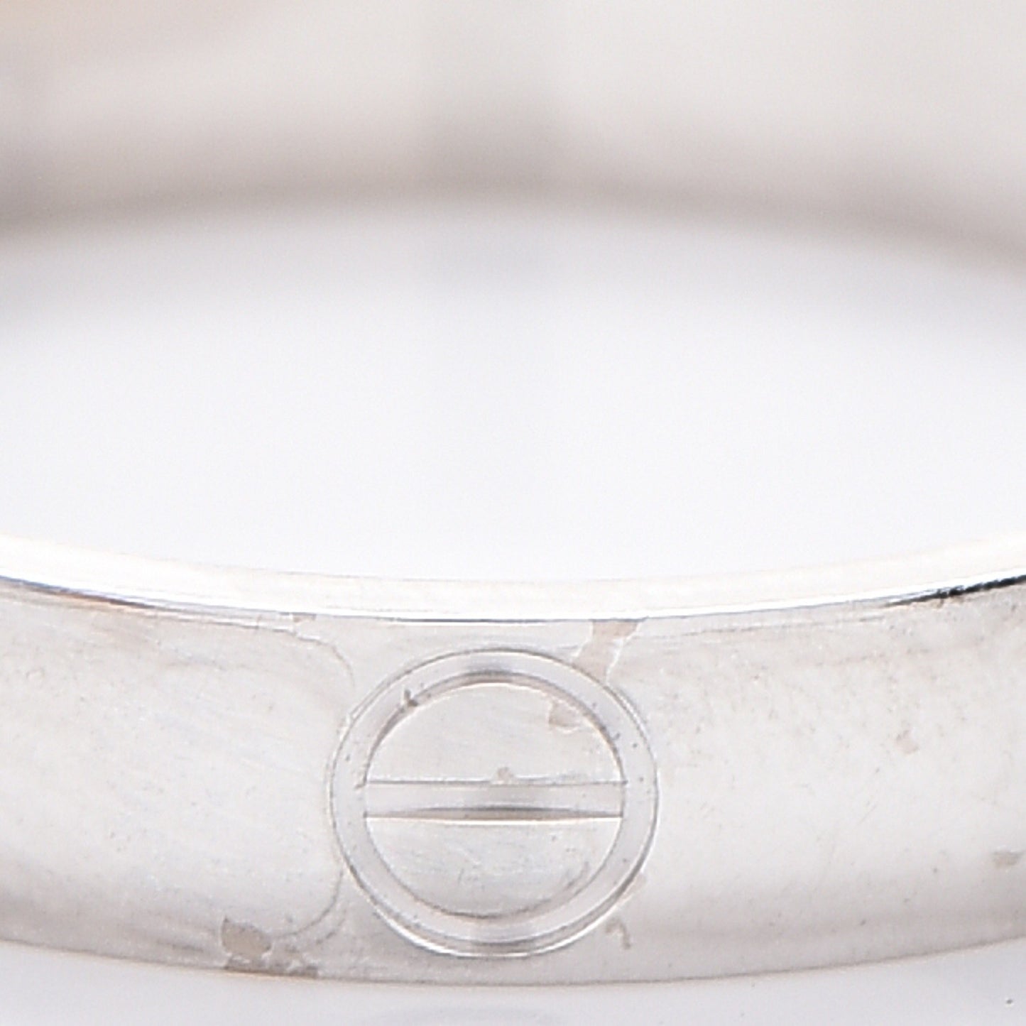 18K White Gold 3.5mm LOVE Wedding Band Ring 56 7.5