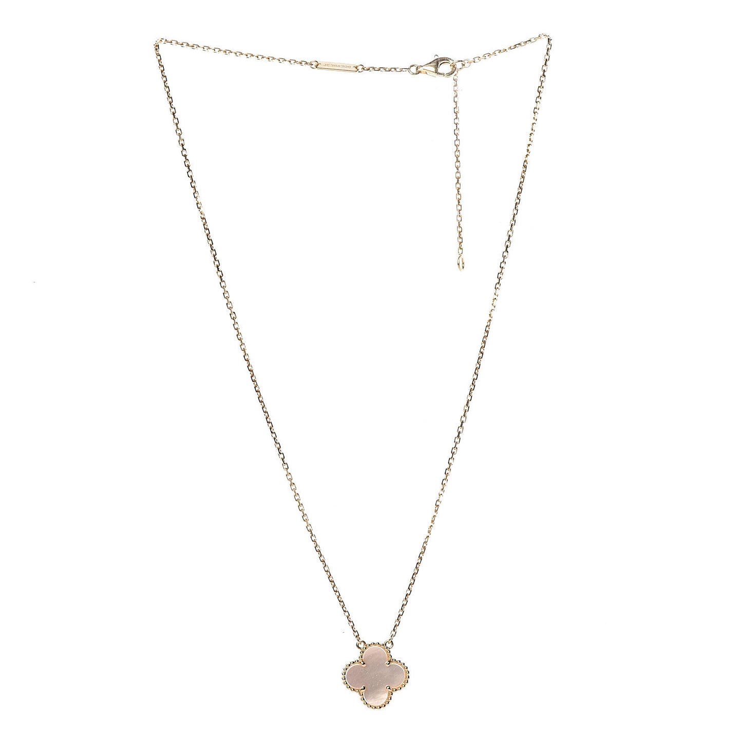 18K Yellow Gold Mother of Pearl Vintage Alhambra Pendant Necklace