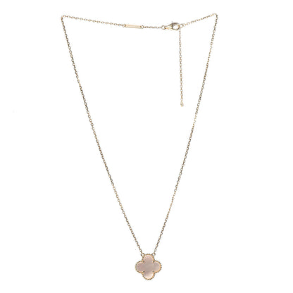 Van Cleef & Arpels 18K Yellow Gold Mother of Pearl Vintage Alhambra Pendant Necklace 3 of 7
