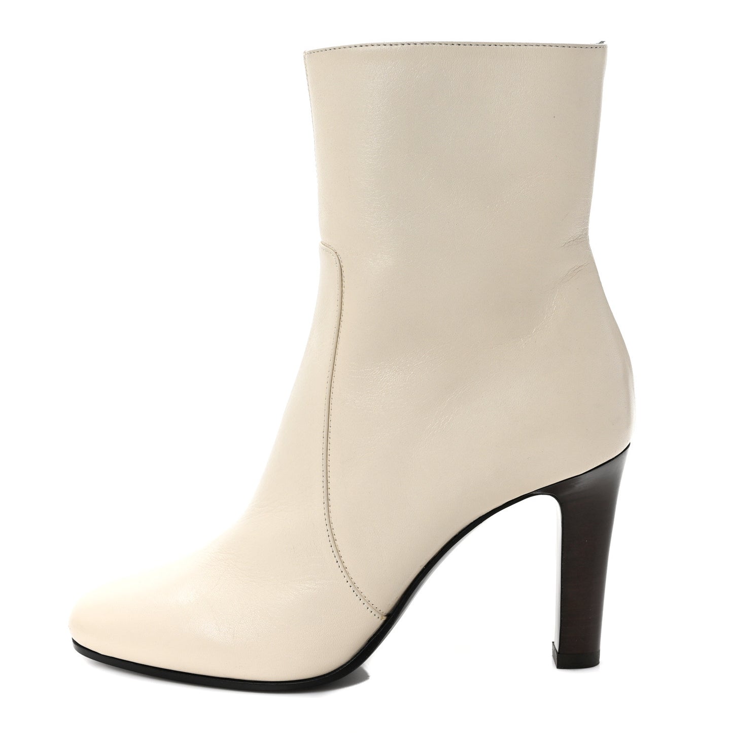 Calfskin Jane 90 Zip Booties 37 Biege